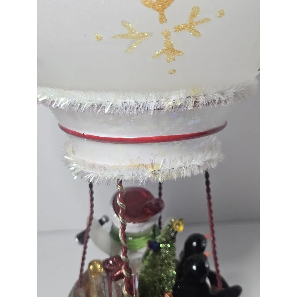 Lighted Acrylic Hot Air Balloon Snowman Christmas Vtg JCPenney Home Collection